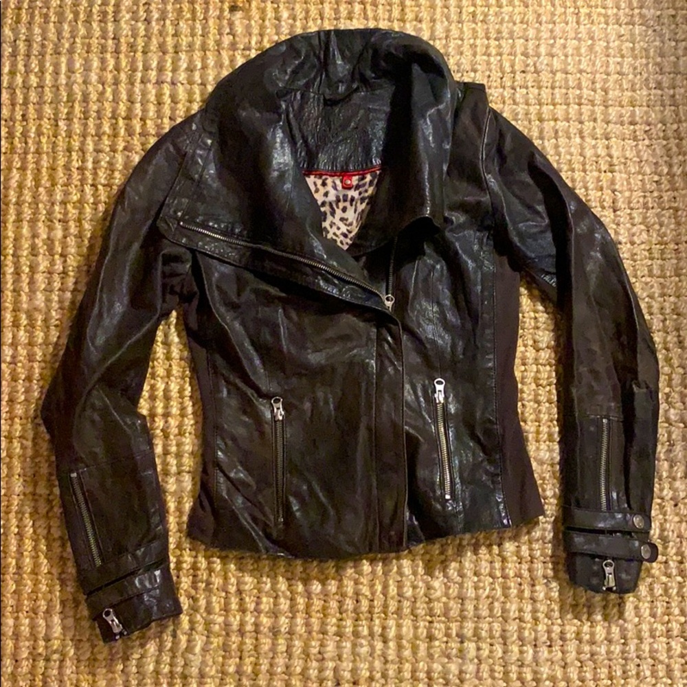 Brown leather jacket